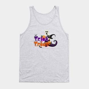 Cute Trick or Treat Graphic Haunted Witches Shoe Tank Top